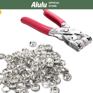Kìm Bấm Cúc Áo Kim Loại - Dụng Cụ Kìm Bấm Khuy - Kèm Cúc Bấm 9.5mm Thép Không Gỉ - Kho Sỉ Gia Dụng Alulu