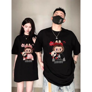 Áo thun cặp đôi nam nữ I love Labubu cùng người yêu , Áo phông tay lỡ Labubu chất liệu Prenium Cotton Cao Cấp [A052]