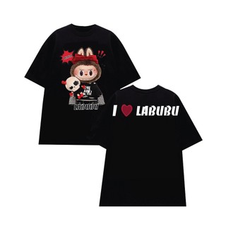 Áo thun cặp đôi nam nữ I love Labubu cùng người yêu , Áo phông tay lỡ Labubu chất liệu Prenium Cotton Cao Cấp [A052]