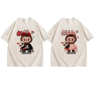 Áo thun cặp đôi nam nữ I love Labubu cùng người yêu , Áo phông tay lỡ Labubu chất liệu Prenium Cotton Cao Cấp [A052]