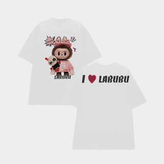 Áo thun cặp đôi nam nữ I love Labubu cùng người yêu , Áo phông tay lỡ Labubu chất liệu Prenium Cotton Cao Cấp [A052]