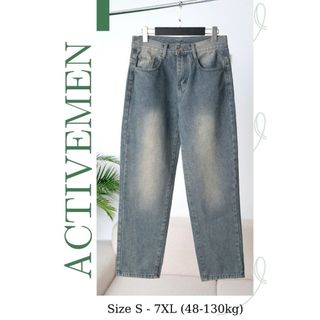 Quần jean bò baggy nam Xanh RETRO Avocado ống rộng xuông cạp cao nam dáng suông xu hướng