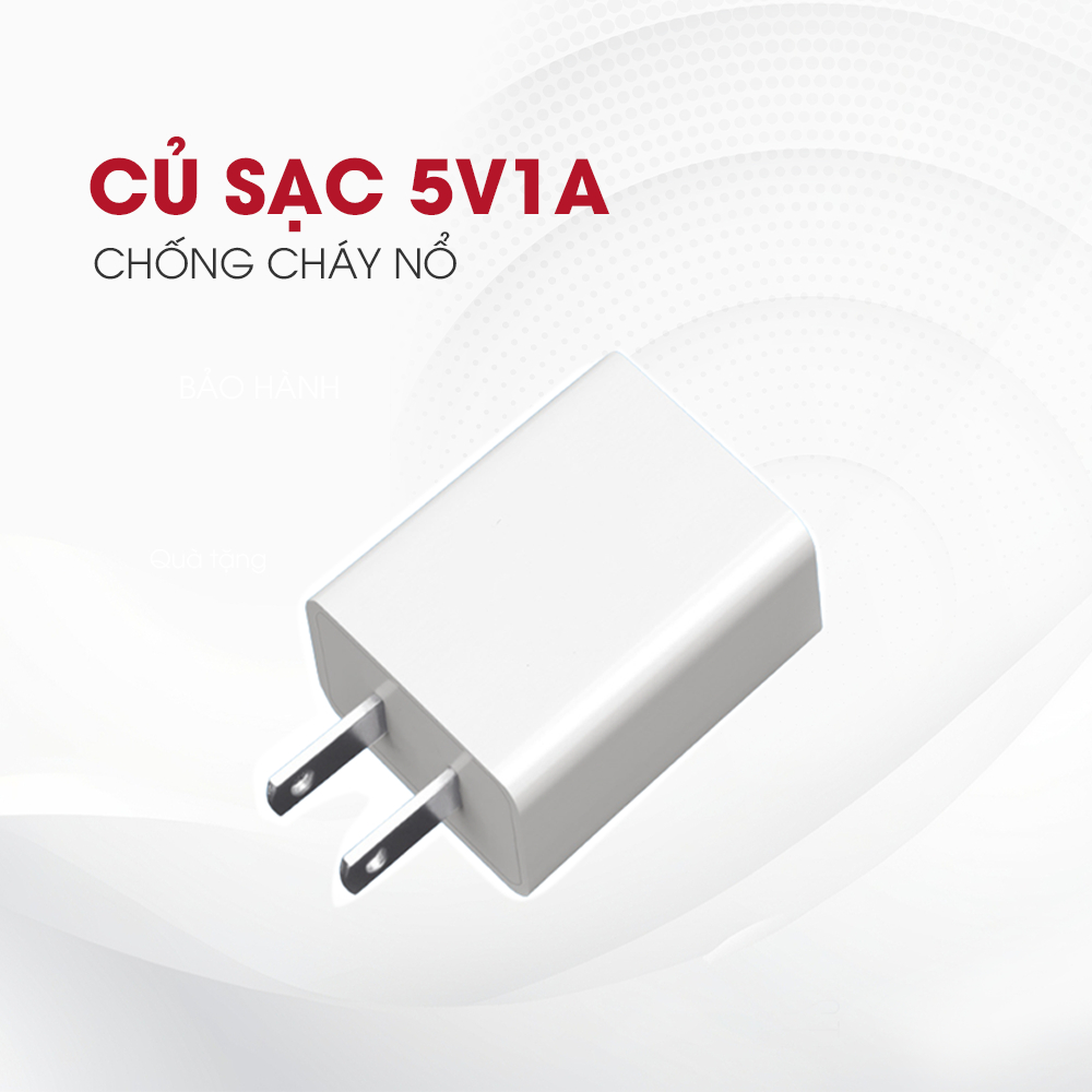 Củ sạc DOJI tiêu chuẩn 5V-1A, bền, đẹp, hiệu quả, không gây chai pin