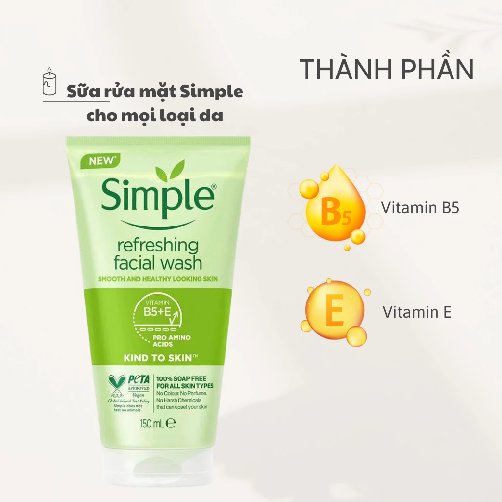 Simple Kind To Skin Refreshing Facial Wash sữa rửa mặt
