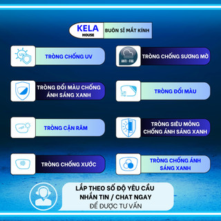[Nhận Cắt Sẵn] Tròng Mắt Kính Cận Loạn Viễn Kela Chống Xước Chống tia UV Cản Chống Ánh Sáng Xanh
