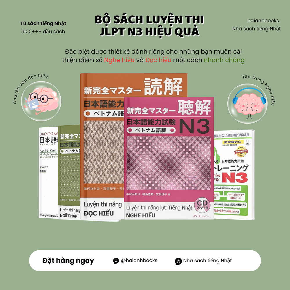Ảnh Sách tiếng Nhật - Combo 5 Cuốn Sách Học N3 Tuyển chọn (Luyện Thi JLPT N3) 1