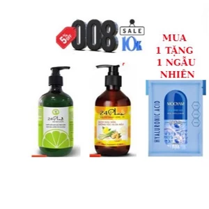 Dầu Gội Tinh Dầu Bưởi .Chanh.Gừng,Xả 24Plus Ngăn Ngừa Rụng Tóc.250/500ml (Dược Mỹ Phẩm Thuần Chay)