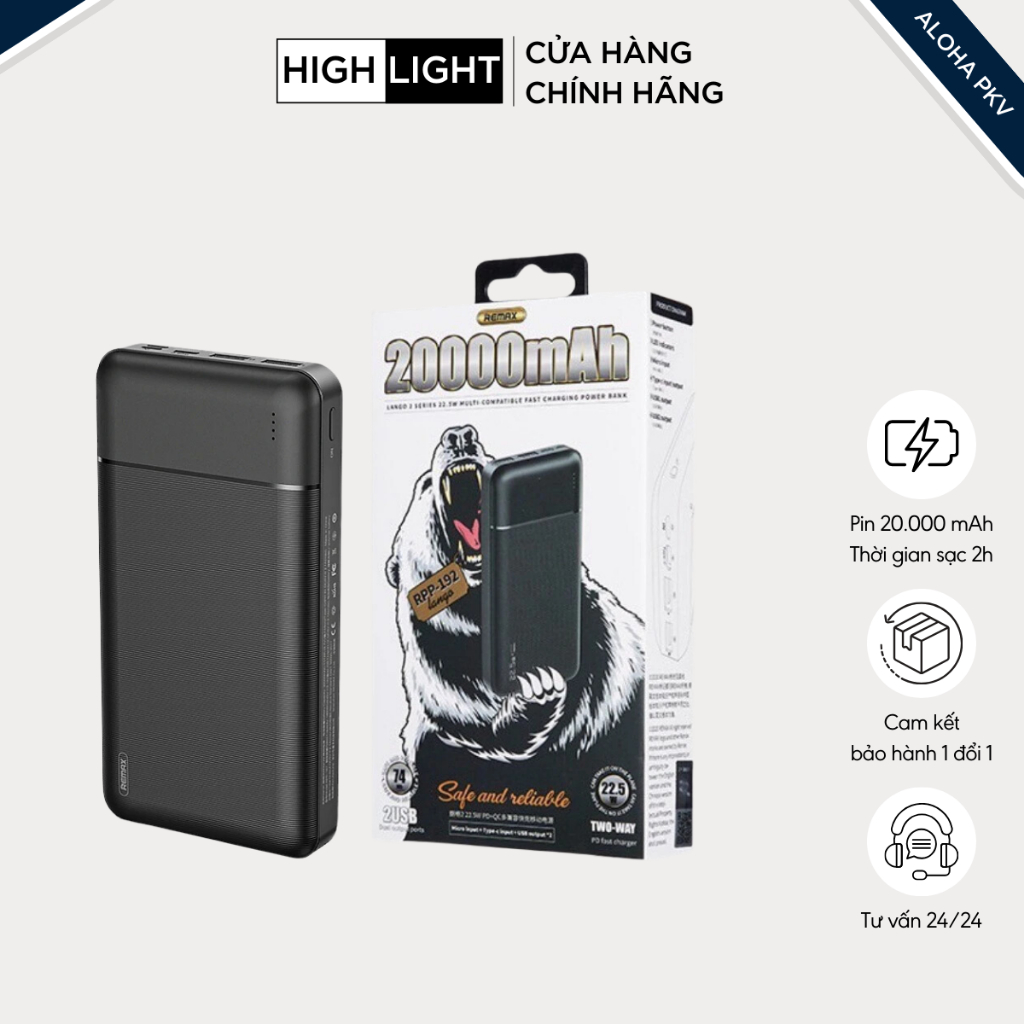 Pin Dự Phòng Remax 20.000Mah Rpp-166, Thiết Kế Đơn Giản, Hiện Đại, Dung ...