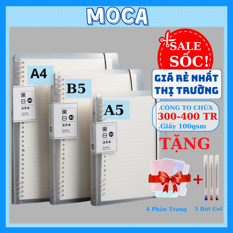 Sổ còng MOCA bìa sổ còng A4 A5 B5 binder còng sắt 8 20 26 30 còng làm ...