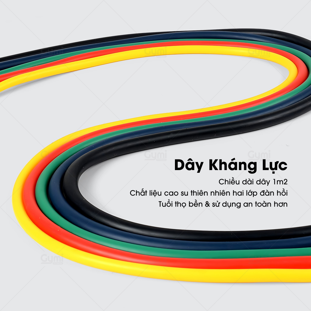 [100LBS - 11 Phụ Kiện] Bộ 5 Dây Ngũ Sắc Tập Full Body - Dụng Cụ Tập Gym Kháng Lực - NguSac100LBS