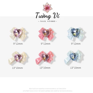 Combo 5 Charm Nơ Đính Đá xinh xắn, sang chảnh cho nàng thơ, phụ kiện nail độc đáo