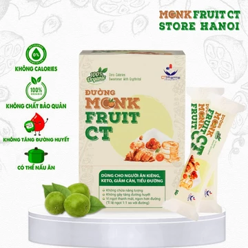 Đường ăn kiêng la hán quả cho người ăn kiêng, giảm cân, tiểu đường, không calo MonkFruit Hộp 20 gói