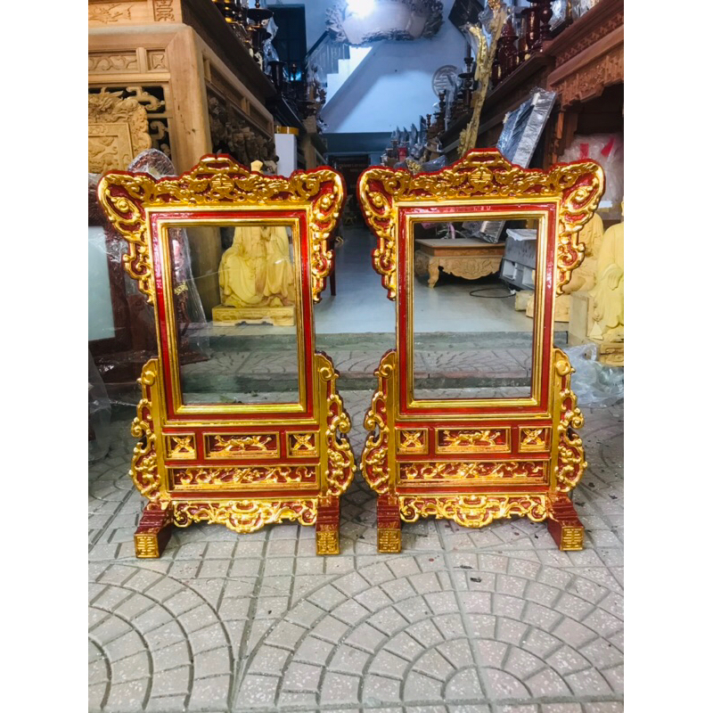 Khung ảnh thờ gỗ mít Sơn son thếp vàng mẫu cổ