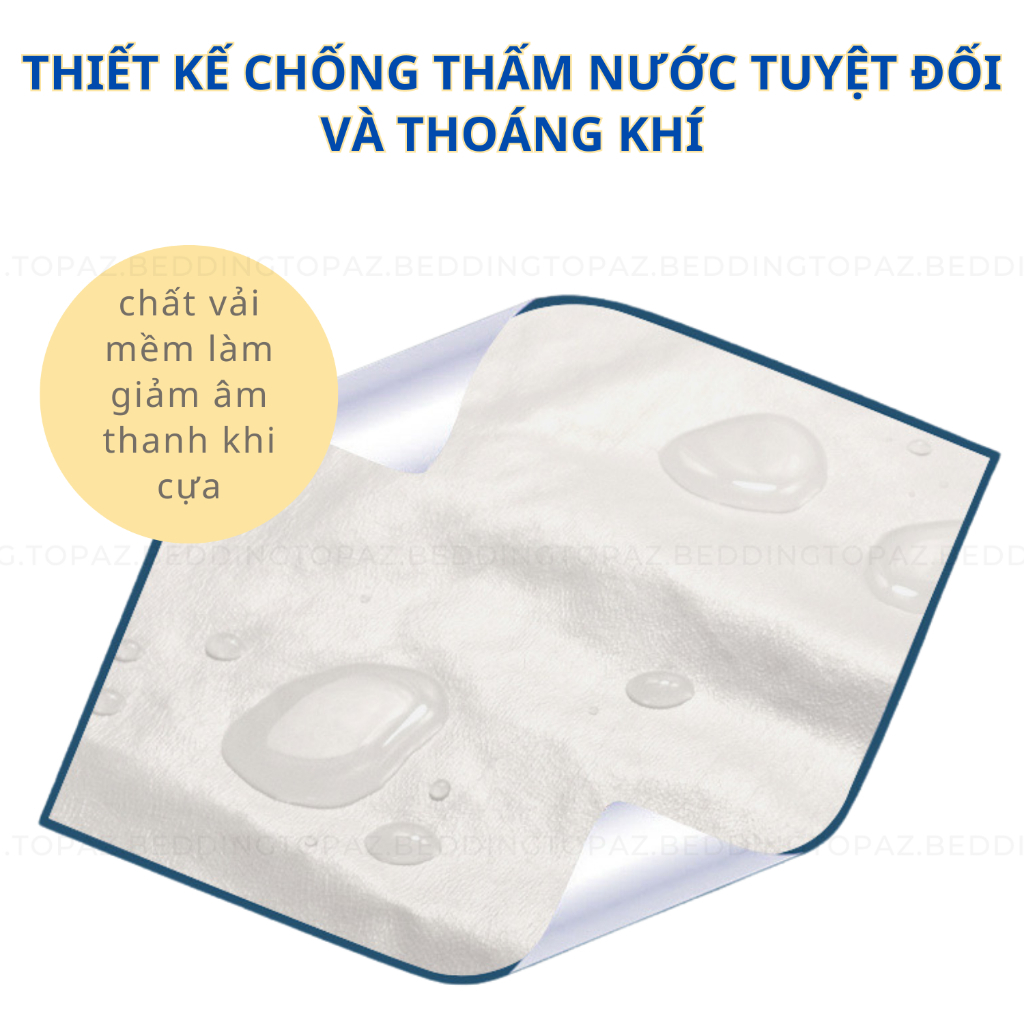 Vỏ Gối Chống Thấm Chất Liệu Cotton Mềm Mại Chính Hãng Topaz, Tấm Bảo Vệ Gối 2 Lớp Dày Dặn Chống Ẩm Dành Cho Gia Đình