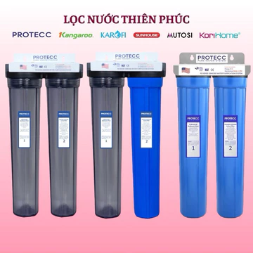 Bộ Đôi Lọc Thô Đầu Nguồn 20 Inch PROTECC Chính Hãng 1 Gioăng Ren Trong 27 - Lọc Tổng, Sinh Hoạt, Giặt Đồ, Tắm Rửa