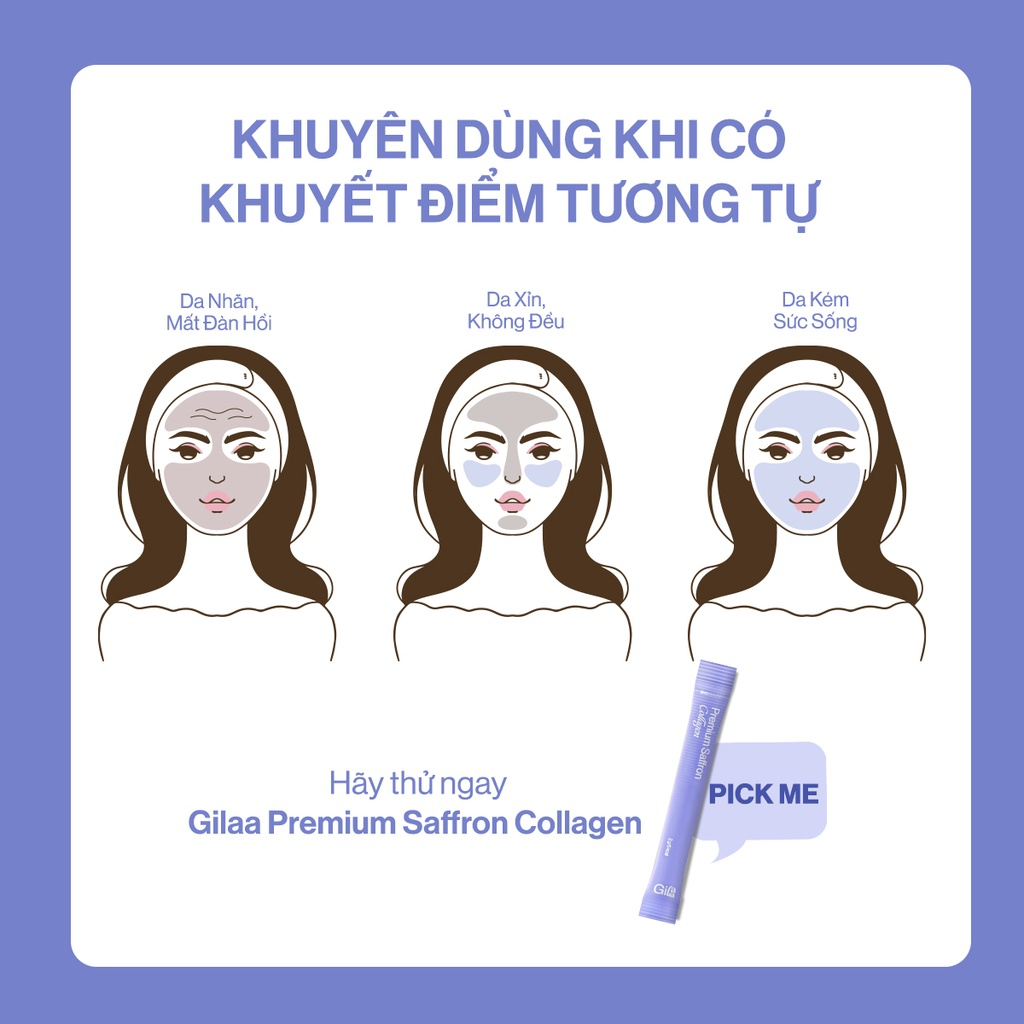 Ảnh Bột Uống Collagen Cao Cấp Kết Hợp Saffron - Gilaa Premium Safron Collagen (60x2g) 1