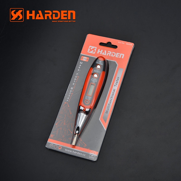 Bút thử điện kiểm tra đa chức năng chuyên nghiệp Harden có đèn, màn hình điện tử hiện số 660011