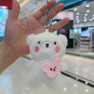 Móc Khóa Gấu Bông Treo Balo Túi Xách Gấu Đeo Cặp Sách 11Cm - Vpp Thỏ Hồng - Thỏ Hồng VPP