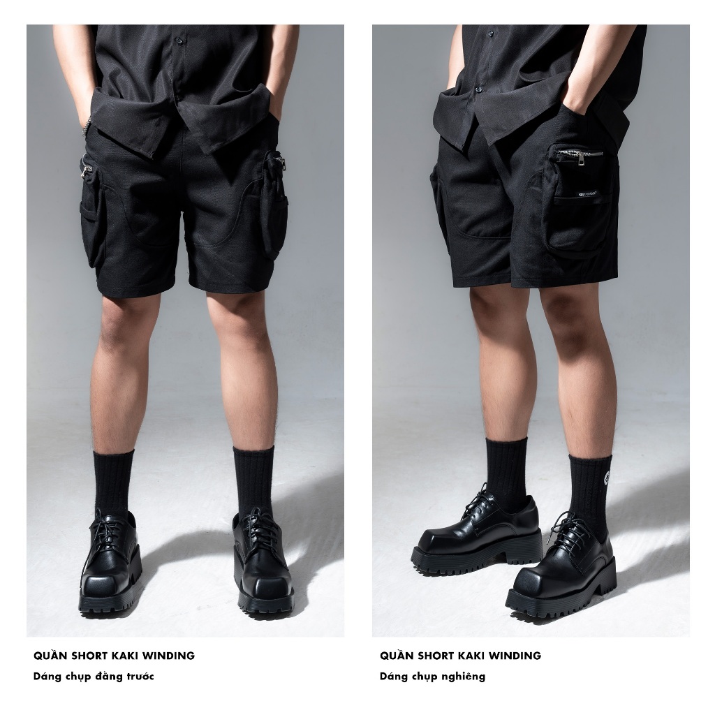 Quần Short Kaki Winding Local Brand Chính Hãng City Cycle vải kaki cao cấp cotton ống rộng unisex
