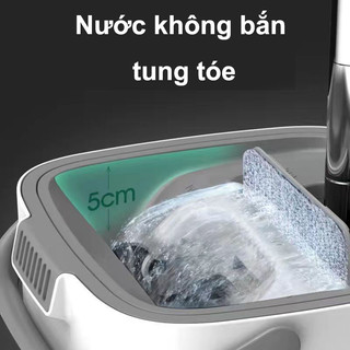 Cây Lau Nhà Thông Minh Tự Vắt 2 Ngăn Cao Cấp, Bộ Chổi Lau Nhà Xoay 360 Độ Kèm Bông Lau Thấm Hút