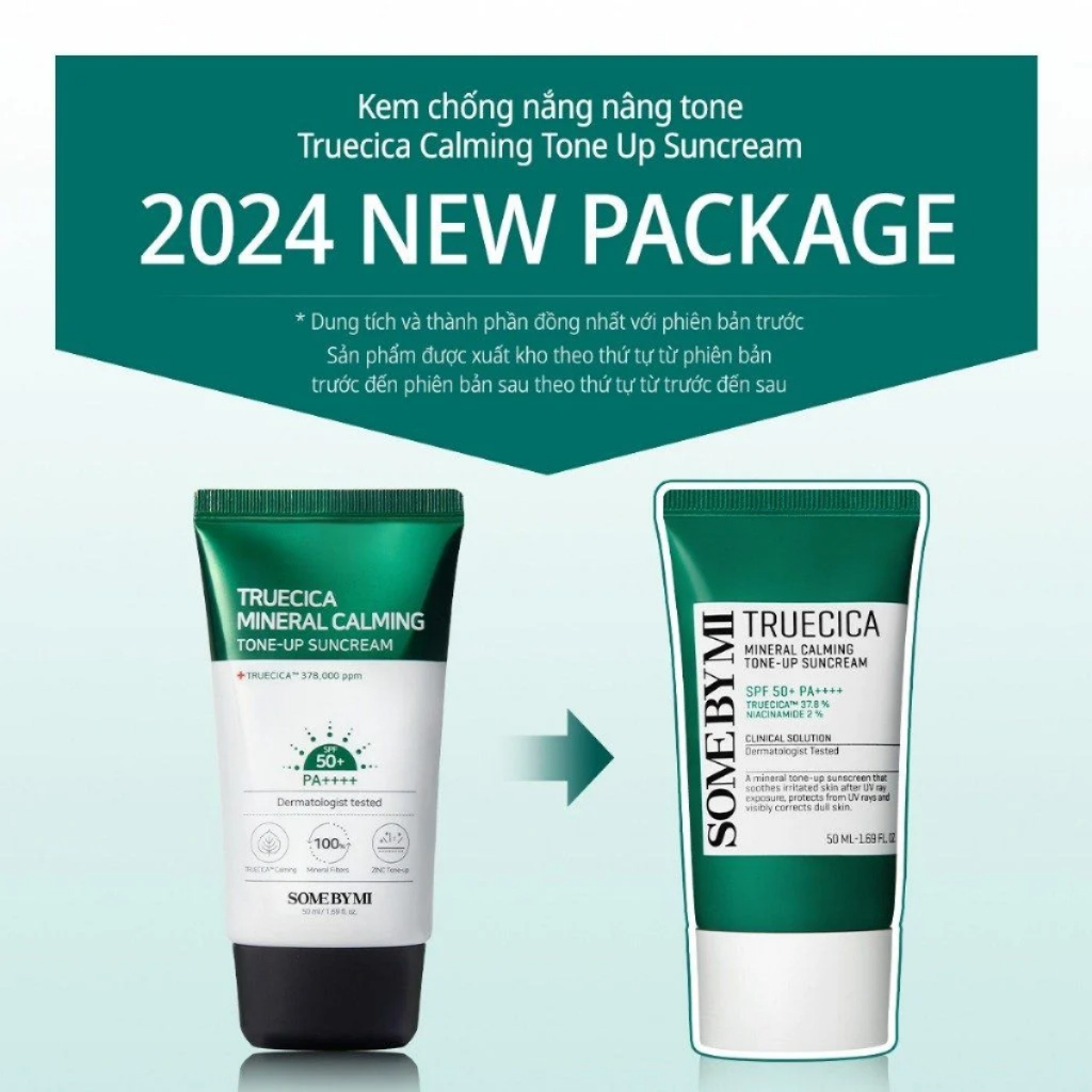 Ảnh Kem Chống Nắng Some By Mi Truecica Mineral 100 Tone-Up Suncream 50PA++++ 50ml 1