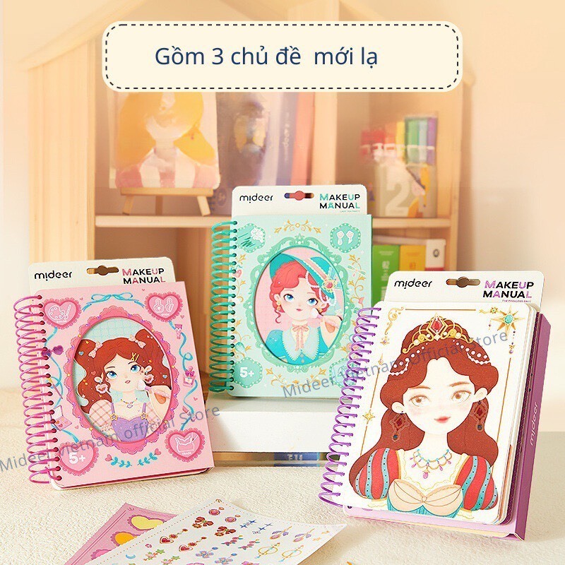 Đồ chơi tranh tô vẽ cắt dán học trang điểm dạng quai xách Make up manual, Túi xách trang điểm cho bé