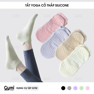 Tất Vớ Yoga Nữ Cổ Thấp Đính Silicone Chống Trượt, Co Giãn Thoáng Khí