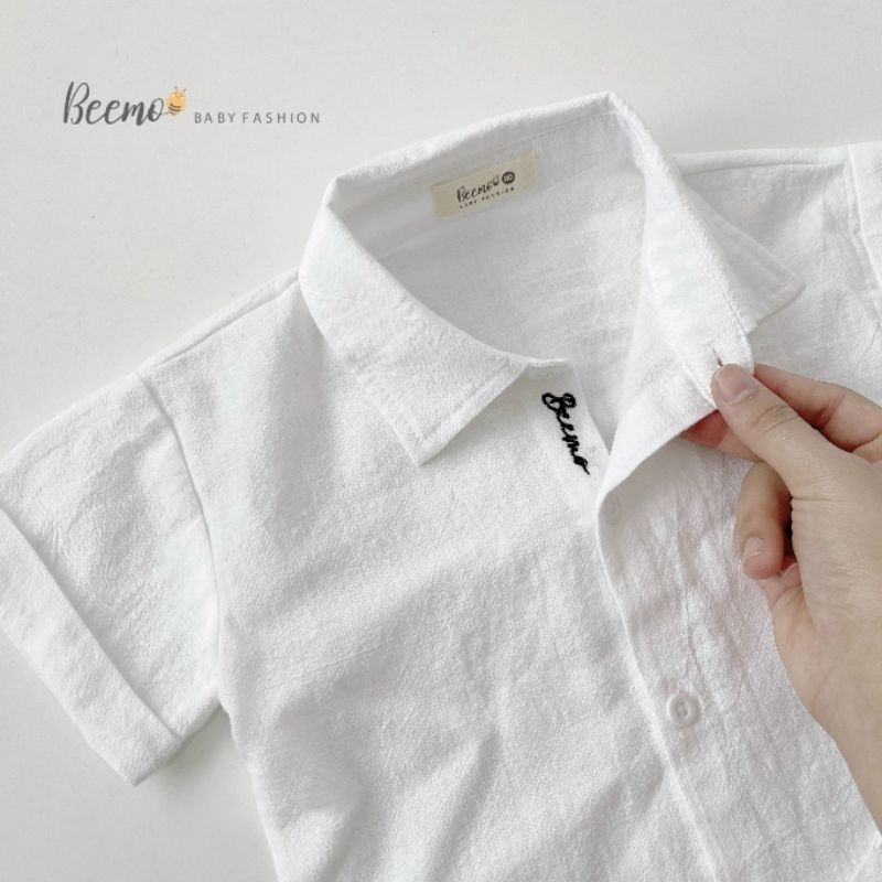 (Beemo chính hãng) Áo somi trắng thêu