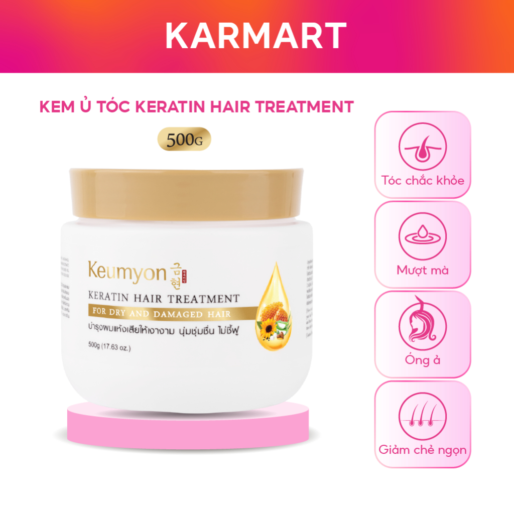 Ảnh Kem Ủ Tóc Keumyon Keratin Giúp Tóc Chắc Khoẻ, Giảm Chẻ Ngọn Hair Treatment Hũ 250g và 500g 1