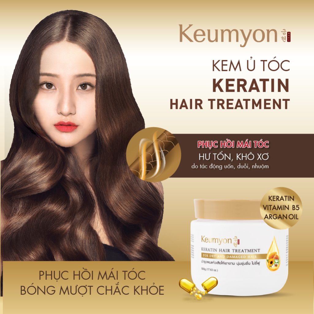 Ảnh Kem Ủ Tóc Keumyon Keratin Giúp Tóc Chắc Khoẻ, Giảm Chẻ Ngọn Hair Treatment Hũ 250g và 500g 2