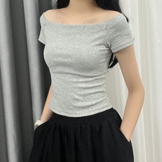 Áo Croptop Nữ Dáng Dài Trễ Vai Mặc 2 Kiểu Dễ Phối Đồ