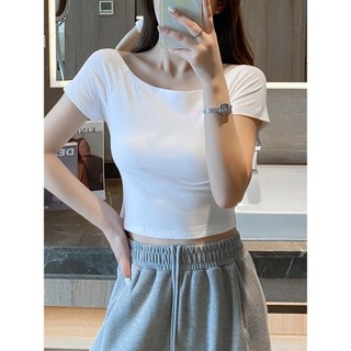 Áo Croptop Nữ Trễ Vai Trơn Tay Ngắn Ôm Body Nữ