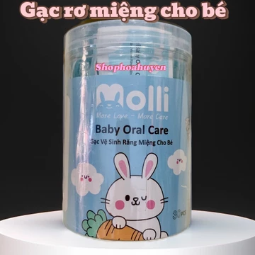 Que rơ lưỡi cho bé sơ sinh Emma Kids và Molli hộp 30 que - Gạc rơ lưỡi cho bé - Que rơ miệng trẻ em