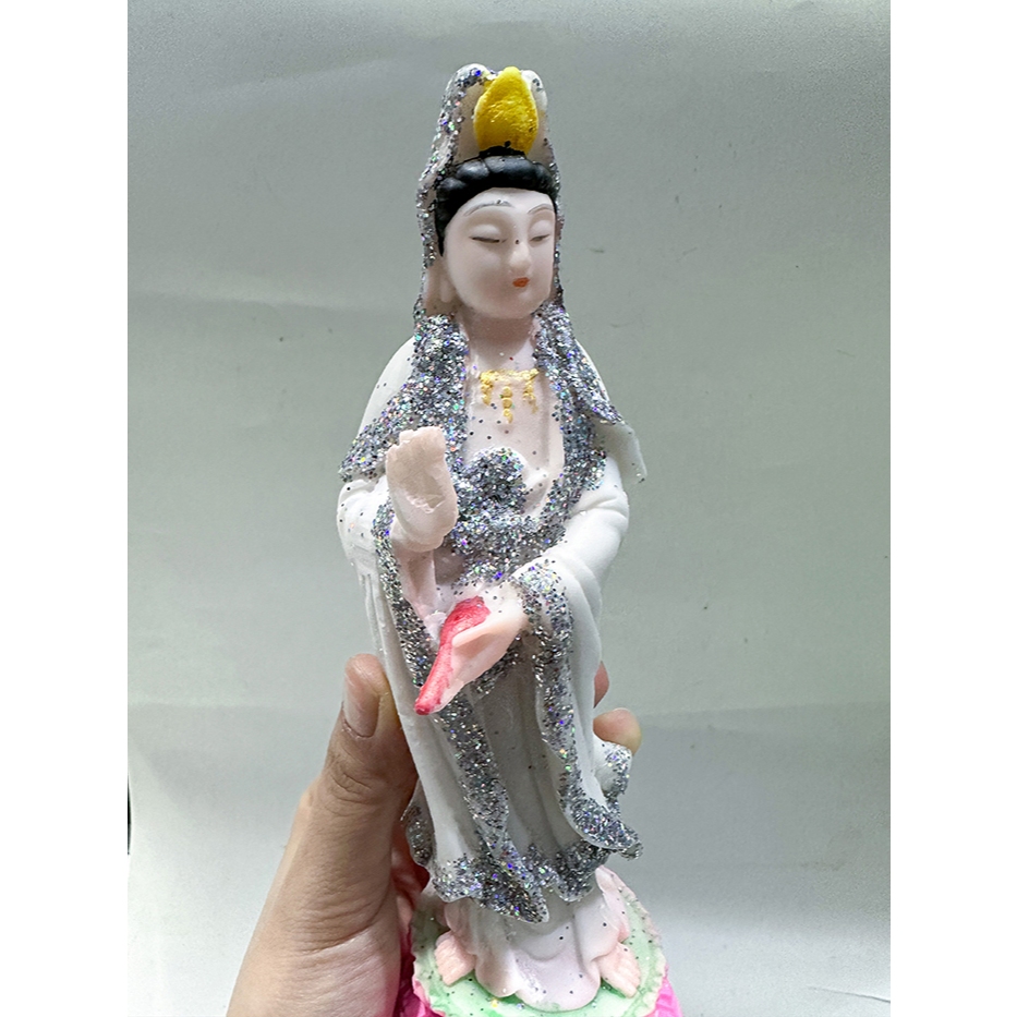 TƯỢNG MẸ QUAN ÂM ĐỨNG TRANG TRÍ NON BỘ, TIỂU CẢNH CAO 21CM