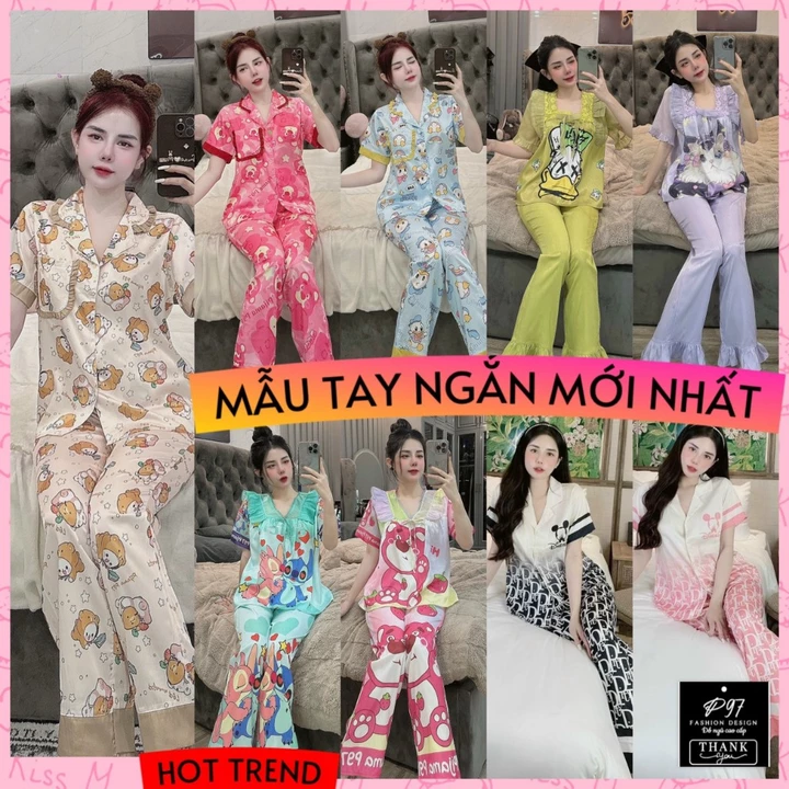 ẢNH THẬT đồ bộ tay ngắn thiết kế mới cao cấp , đồ bộ nữ hot trend, pijama nữ giá rẻ , đồ bộ lụa mềm mịn , pizama nữ xinh