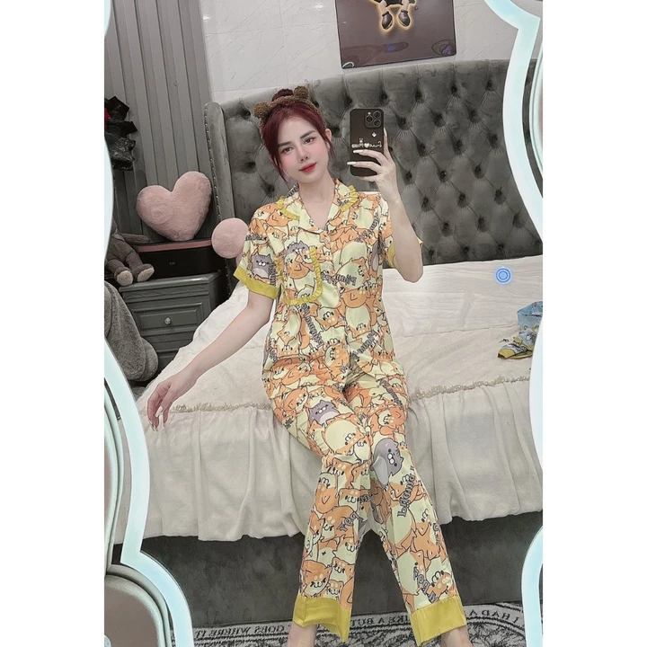 ẢNH THẬT đồ bộ tay ngắn thiết kế mới cao cấp , đồ bộ nữ hot trend, pijama nữ giá rẻ , đồ bộ lụa mềm mịn , pizama nữ xinh