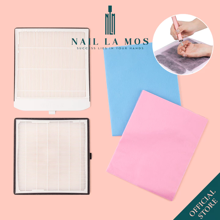Giấy lọc bụi nail 100 tờ, khay lọc bụi nail thay thế - Màng lọc máy hút bụi móng tay Lugx LG618, LG608, LG621