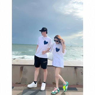 Áo cặp nam nữ, áo đôi in hình trái tim xanh mặc cặp với người yêu (GIÁ 1 ÁO) chất cotton thoáng mát
