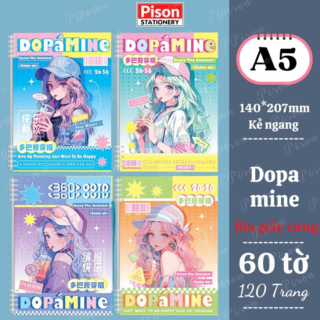 Sổ lò xo basic A6 A5 B5 A4 160 trang kẻ caro kẻ ngang vở tập bullet ...