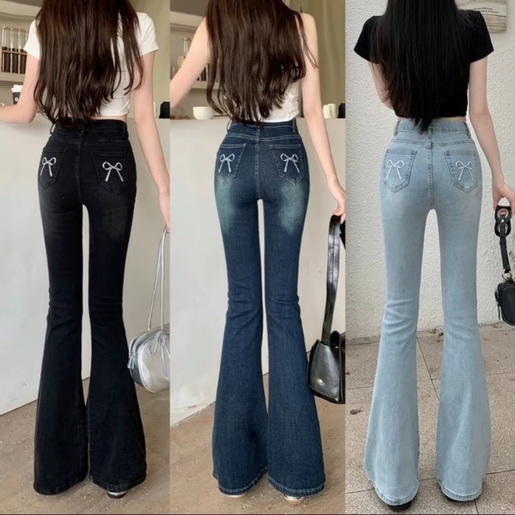 [NOVEMBER CLOTHING] QUẦN JEANS NỮ ỐNG LOE RÁCH CẠP CAO HÁCH DÁNG HOTTREND 2026