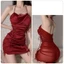 Váy Ngủ Lụa Phối Voan Sexy Xuyên Thấu Dây Rút Sườn Viền Nhún Gợi Cảm Quyến Rũ