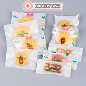 Túi đựng bánh kẹo hoạ tiết 3 Bông Hoa, bao bì thực phẩm - BAKERY KING