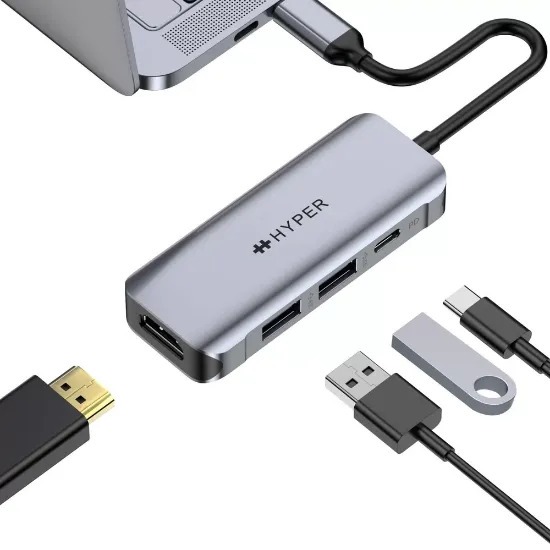 Ảnh Cổng chuyển đổi HyperDriver Hub USB-C to HDMI 4K 60Hz 4in1 2
