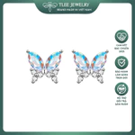 Khuyên tai bạc nữ TLEE, bông tai bạc cánh bướm lấp lánh TLEE JEWELRY B0413 — ảnh 1