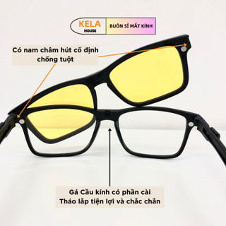 SaLe Kính Thể Thao 5 in 1 Có Nam Châm Cố Định Kela Pickleball Gọng Nam Nữ Nhựa Dẻo Bền Siêu Nhẹ Chịu Lực Tốt