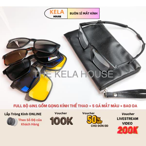 SaLe Kính Thể Thao 5 in 1 Có Nam Châm Cố Định Kela Pickleball Gọng Nam Nữ Nhựa Dẻo Bền Siêu Nhẹ Chịu Lực Tốt