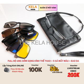SaLe Kính Thể Thao 5 in 1 Có Nam Châm Cố Định Kela Pickleball Gọng Nam Nữ Nhựa Dẻo Bền Siêu Nhẹ Chịu Lực Tốt