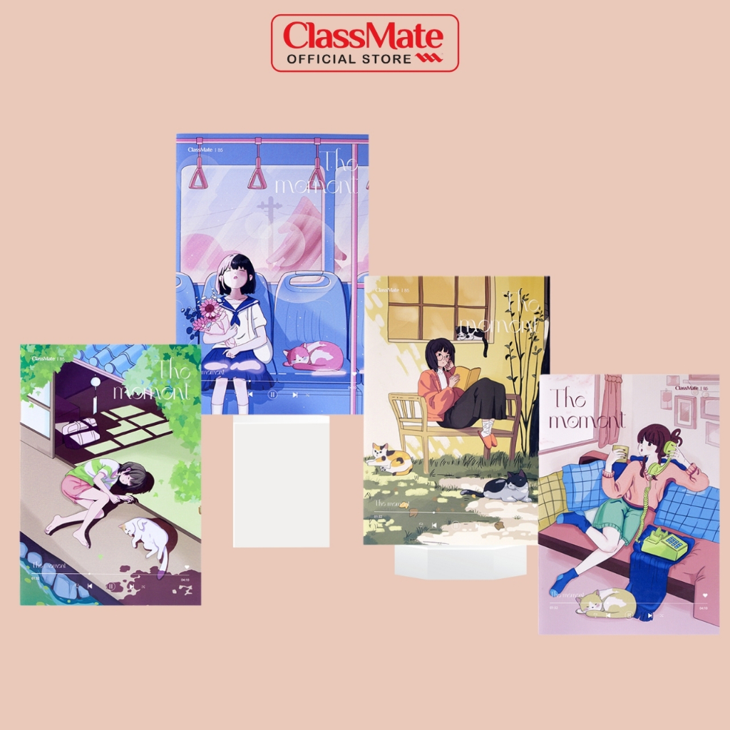 Vở Kẻ Ngang ClassMate B5 Vở 80 Trang Thiết Kế The Moment Bìa Cán Vân Chống Nước, Tập Học Sinh Dòng Kẻ 2 Màu NB5-08-0201