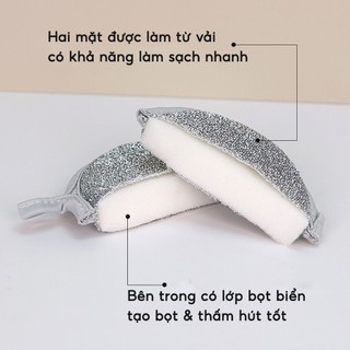 Combo 3 miếng bọt biển rửa chén 3 lớp - giẻ cọ xoong nồi đa năng tạo bọt tiện lợi #A257