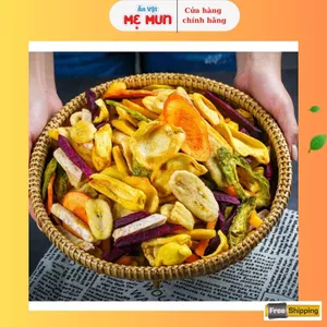 500G Trái Cây Sấy Thập Cẩm Đủ Vị Hàng Nguyên Miếng Cao Cấp Giòn Thơm Ngon - Tiệm Ăn Vặt Mẹ Mun